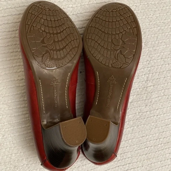 Hush puppies Pumps Womens 10 leather tassel heels Red shoes Preppy office career - Picture 8 of 12